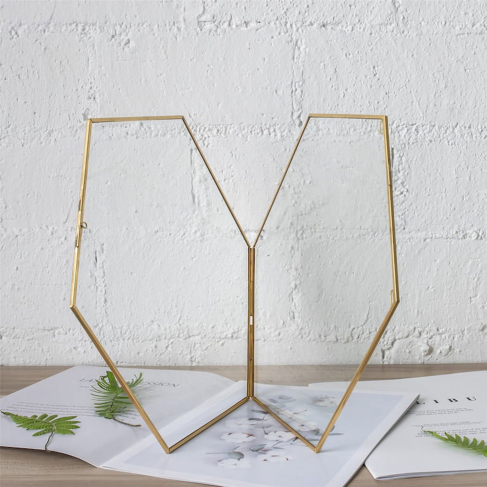 Brookside Hanging Hexagon Herbarium Brass Glass Frame for Pressed Flowers  Dried Flowers Double Glass Floating Frame Style @ Best Price Online