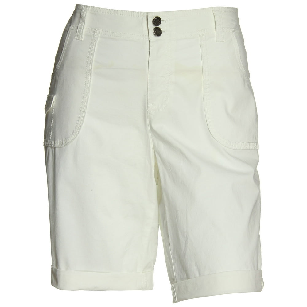 INC INC Women's Plus Cuffed Cargo Shorts 16w Bright White