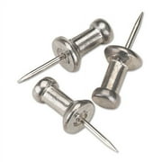 GEM Aluminum Head Push Pins, Aluminum, Silver, 0.38", 100/Box, Each