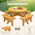 thumbnail image 5 of Outdoor 8 Person Picnic Table - Natural Wood Construction, 2220lb Capacity, Camping & Garden Dining Wooden Garden, Load With Seats, 5 of 5