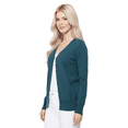 thumbnail image 4 of YEMAK Women's Long Sleeve V-Neck Button Down Soft Knit Cardigan Sweater MK5178-Peacock-L, 4 of 5