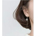 thumbnail image 3 of 925 Sterling Silver Christmas Snowflake Earrings Dangle Chain for Women Teens Snowflake Dangle Earrings Long Threader Earrings, 3 of 6
