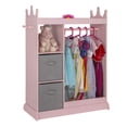 thumbnail image 4 of SalonMore Kids Dress up Storage with Mirror and Storage Bin,Kids Armoire Dresser with 2 drawers, Costume Closet for Kids, Pretend Storage Closet for Child,Costume Storage Dresser Pink, 4 of 7