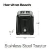 Hamilton Beach 2 Slice Toater, Stainless Steel, Extra Wide Slots, 22680 in Black