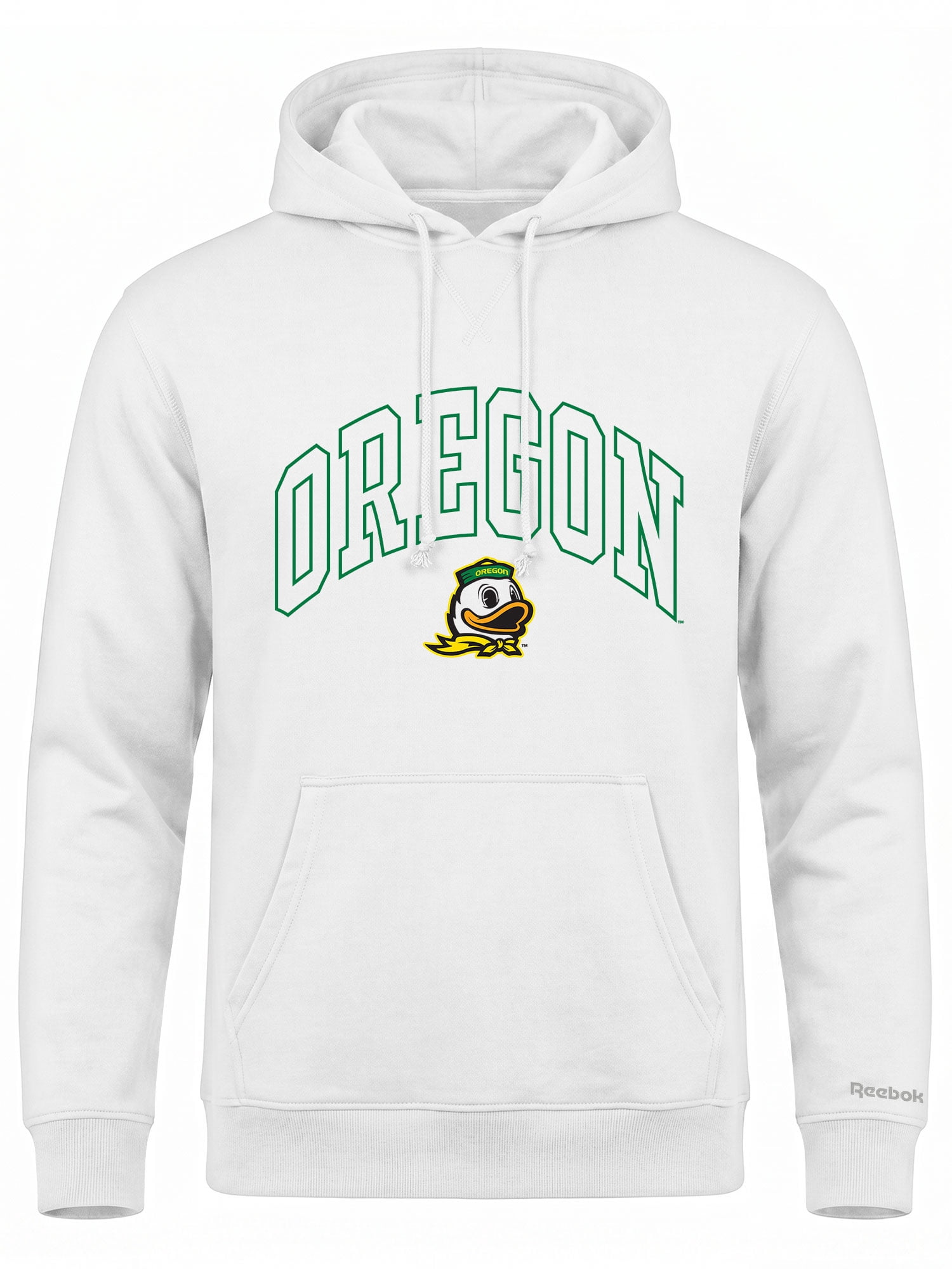 Oregon Ducks Reebok Mens White Hooded Sweatshirt