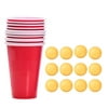 12 Pcs/Set Party Game Set Table Tennis Ball Drink Cups Kit Family Party Beverage Drink Plastic Mugs, Blue Ball No.01