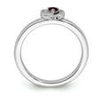 thumbnail image 2 of Sterling Silver Stackable Expressions Created Ruby Heart Ring - Size 6, 2 of 3