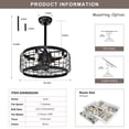 thumbnail image 7 of 20"Aukfa Ceiling Fan with Light, Cage Ceiling Fan for Bedroom, Kitchen, Living Room with Timing,Black, 7 of 7