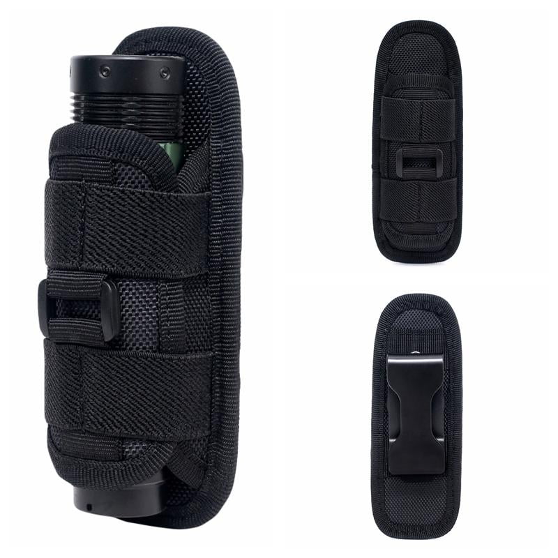 Nylon Flashlight Pouch Holster Belt Carry Case Holder With 360 Degrees Rotat 