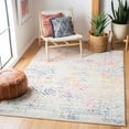 thumbnail image 3 of SAFAVIEH Tulum Merletta Moroccan Geometric Area Rug, 3' x 3' Square, Ivory/Fuchsia, 3 of 8