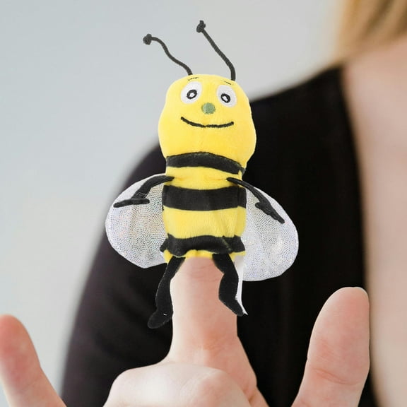 Masteelf Soft Honeybee Plush Hand Puppet Stuffed Animal Bee Puppet Toy for Puppet Show Games and Puppet Theater Show for Kids Toddlers Educational Toy