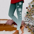 thumbnail image 2 of Leggings Chauds de Noël pour Femmes Leggings de Noël pour Femmes Dégradé Flocon de Neige Imprimé Taille Haute Compression (Noir m), 2 of 5