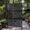 thumbnail image 2 of Tcbosik Metal Privacy Screen, Outdoor Freestanding Privacy and Decorative Dividers for Patio, Garden, Backyard, 48"W x 76"H, Black, 2 of 8