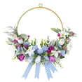 thumbnail image 2 of Artificial Spring Wreaths For Front Door 15" Easter Wreaths With Bow Easter Spring Wreath With White For Home Wall Window Farmhouse Springtime Easter De, 2 of 9