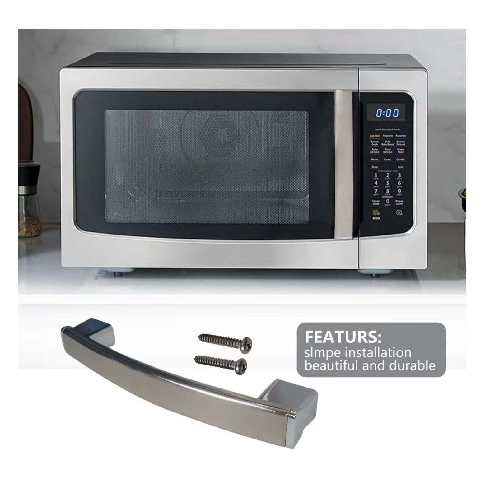 Upgraded WB15X26821 Microwave Door Handle Replacement for Microwave Parts JVM6172SK2SS, JVM6175BL1TS, Replaces PD00043395, 4464467, AP6024408