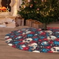 thumbnail image 6 of Picia Skull red flower blue Print Christmas Tree Skirt , Christmas Tree Skirt Ornaments for Merry Christmas Holiday Party Decorations Indoor Outdoor-36", 6 of 7