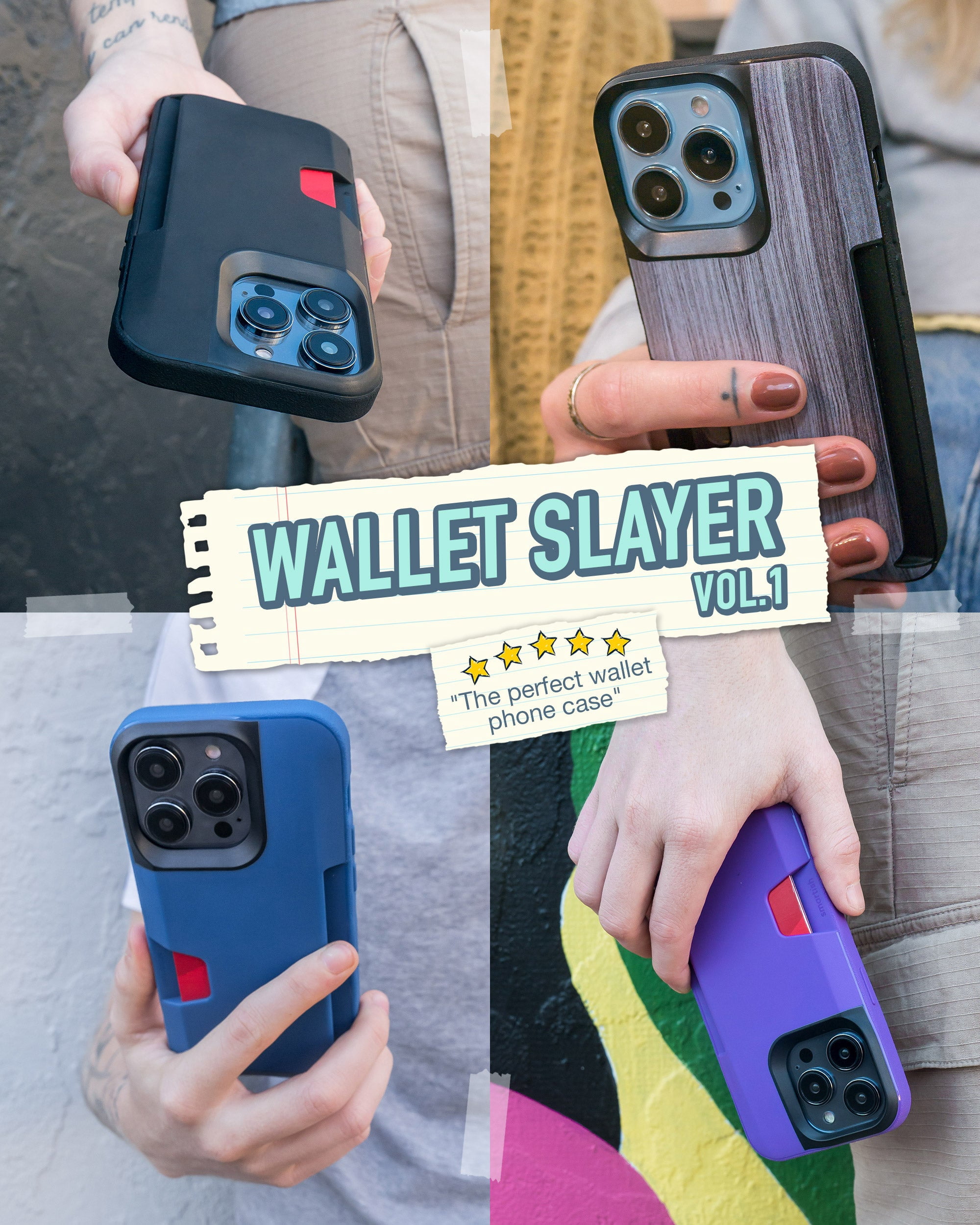 Smartish iPhone 14 Pro Wallet Case - Wallet Slayer Vol. 1 [Slim + Protective] Credit Card Holder - Flirty Floral