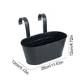 thumbnail image 3 of Yardvibe Metal Hanging Planters Boxes, 5.12"x11.02"x4.72" Oval Railing Flower Pots with Drainage Holes for Balcony, Deck, Porch & Fence, Heavy Duty Planters for Outdoor (Black), 3 of 6