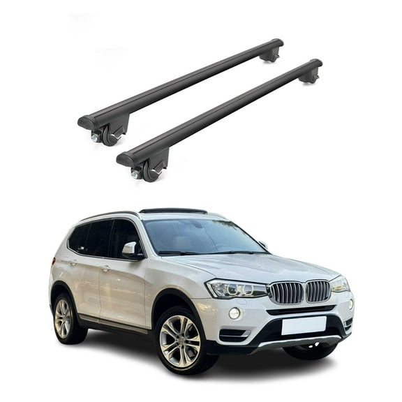 220 Lbs Luggage Roof Rack Cross Bars for BMW X3 F25 2011-2017 Aluminium Black 2x