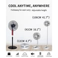 thumbnail image 2 of UN UNITEDTIME Ventilador y mesa, ventilador de circulación de aire, ventilador de viaje portátil, altura ajustable, ventilador plegable con temporizador de control remoto, 4 ajustes de velocidad, 2 of 5