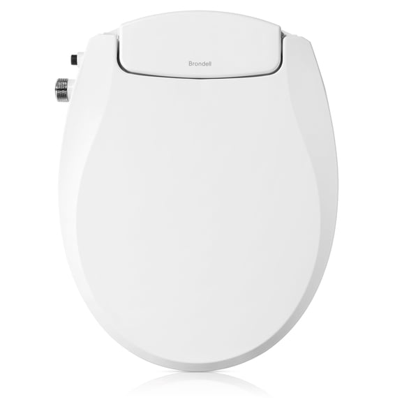 Open Box Brondell Bidet Toilet Seat Non-Electric Swash Seat, Fits Round Toilets, White – Dual Nozzle System, Ambient Water Temperature – Bidet with Easy Installation