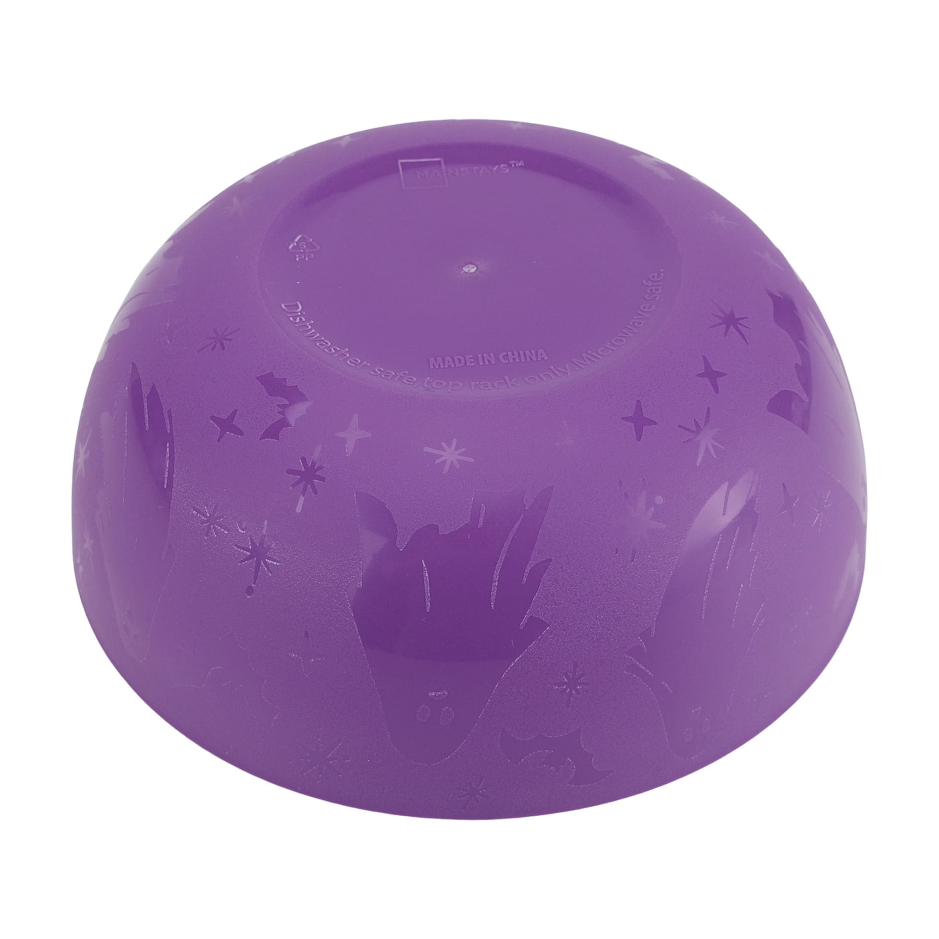 Mainstays 38 Ounce Round Plastic Etched Ghost Bowl, Purple