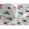 thumbnail image 3 of Ambesonne Geometric Quilted Bedspread Set 3 Pcs, Modern Minimal Squares, Twin, Grey Blush and Dried Rose, 3 of 4