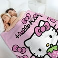 thumbnail image 6 of Pink Hello Kitty Flannel Blanket for Bed Sofa Car Living Room Bedroom, 6 of 9
