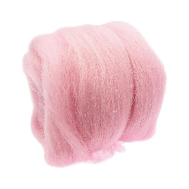 Needle ing Wool Materials soft and wool Fibre Yarn Roving for Art Needlework Pink 1