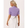 thumbnail image 3 of DARING DIVA Women's Ruched Short Sleeve Shrugs Bolero Cropped Cardigan XL Lilac, 3 of 6