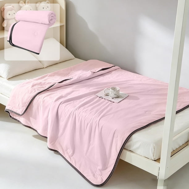Edredón de verano suave y lavable: manta transpirable con aire acondicionado para cama, sofá o viajes. Tejido de poliéster ligero, agradable para la piel, lavable a máquina, perfecto para noc