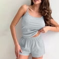 thumbnail image 6 of pstuiky 2 Piece Plus Size Outfits for Women Oversized Solid Color Cami Lounge Sets Summer Loose Fit Crew Neck Sleeveless Pajama Sets with Shorts Flash Sales for Today Silver S, 6 of 6