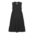 thumbnail image 4 of B91xZ Robes Maxi pour Femmes 2024 Col Rond Décontracté Ample Plissé Robe Maxi Évasée avec Poches, Noir G, 4 of 5