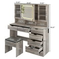 thumbnail image 6 of Ktaxon Large 47.24" Makeup Vanity Table Set with Hidden Storage, 7-Drawer Dressing Table, Bedroom Makeup Table, Gray, 6 of 11