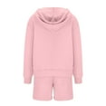thumbnail image 4 of Hot Selling Sportswear For Women Hooded Shorts Set Home Two-Piece Set A-Pink S, 4 of 5