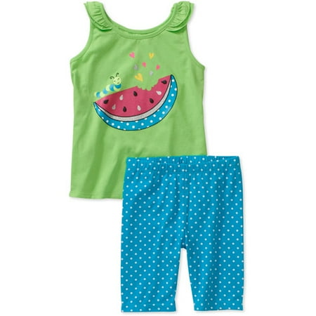 Healthtex Baby Girls 2 Piece Ruffle Tank and Dot Short Set