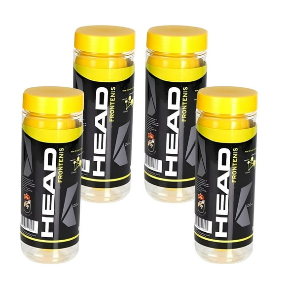 Pack 4 botes de 3 pelotas Head Frontenis Amarilla amarillo