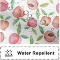 thumbnail image 4 of Peach Shower Curtain, Watercolor Fruits Shower Curtain for Bathroom Waterproof Fabric Green and Pink Shower Curtain Set with Hooks, 72x72 Inch, 4 of 6