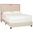 thumbnail image 4 of SAFAVIEH Winslet Modern Tufted Upholstered Bed Frame with Nail Heads, Twin Light Beige, 4 of 7