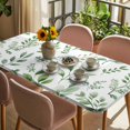 thumbnail image 3 of Eucalyptus Leaves Table Cloths for 4 Foot Rectangle Tables, Sage Green Watercolor Farmhouse Patio Waterproof Elastic Fitted Tablecloths, Washable Rectangular Table Cover for Camping, 3 of 8