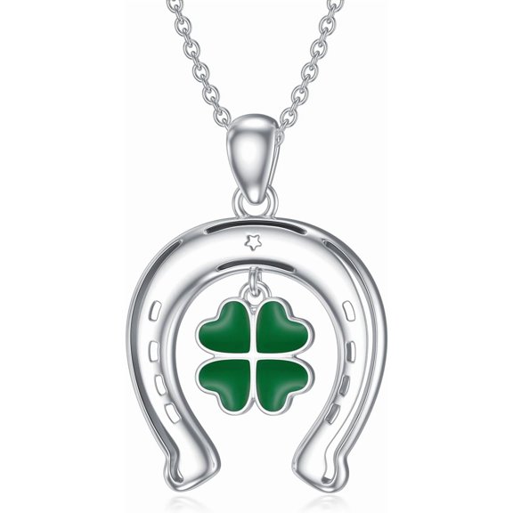 925 Sterling Silver Four Leaf Clover Necklace Lucky Clover Pendant Necklace Lucky Jewelry Birthday Valentine’s Mother’s Day Gift for Mom Wife