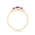 thumbnail image 2 of ANGARA Vintage Style Three Stone Natural Amethyst Wedding Band in Yellow Gold for Women | February Birthstone, Anniversary, Jewelry Gift for Women | Natural Amethyst Engagement Ring (Ring Size - 9), 2 of 7