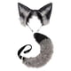 thumbnail image 3 of Diadema con orejas de zorro y cola para cosplay de anime, aro para el pelo, pinza para el pelo para una pieza elegante. Gris A, 3 of 9