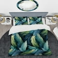 thumbnail image 2 of Designart "Parrot Feathers In Blue And Teal" Abstract Bedding Covert Set - Modern & Contemporary Bed Set With 1 Sham, 2 of 5