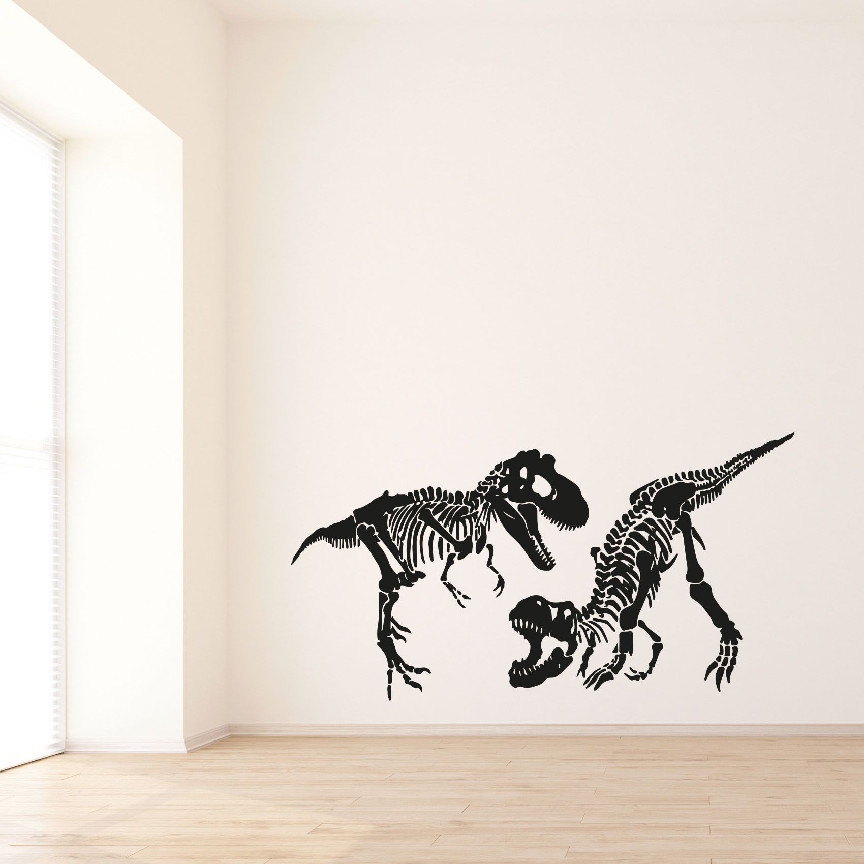 TRex Friends Dinosaur Skeleton TRex Skeleton Dinosaurs Silhouette Design Vinyl Design Wall Sticker Art Decal Boy Girl Kid Room Bedroom Nursery Kinder Home Decor Stickers Decoration Size (14x20 inch)