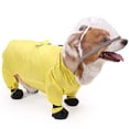 thumbnail image 6 of Dog Raincoat Waterproof Pet Jacket Full-Body Transparent Hood Reflective Trim Windproof Rainproof For All-Weather Outdoor Use(Yellow-M), 6 of 8