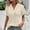 Beige women v neck eyelet tops a1, variant on Women V Neck Short Sleeve Eyelet Tops Dressy Casual Blouses Cute Basic Tee Shirts Beach Summer Vacation Clothes, Sky Blue S