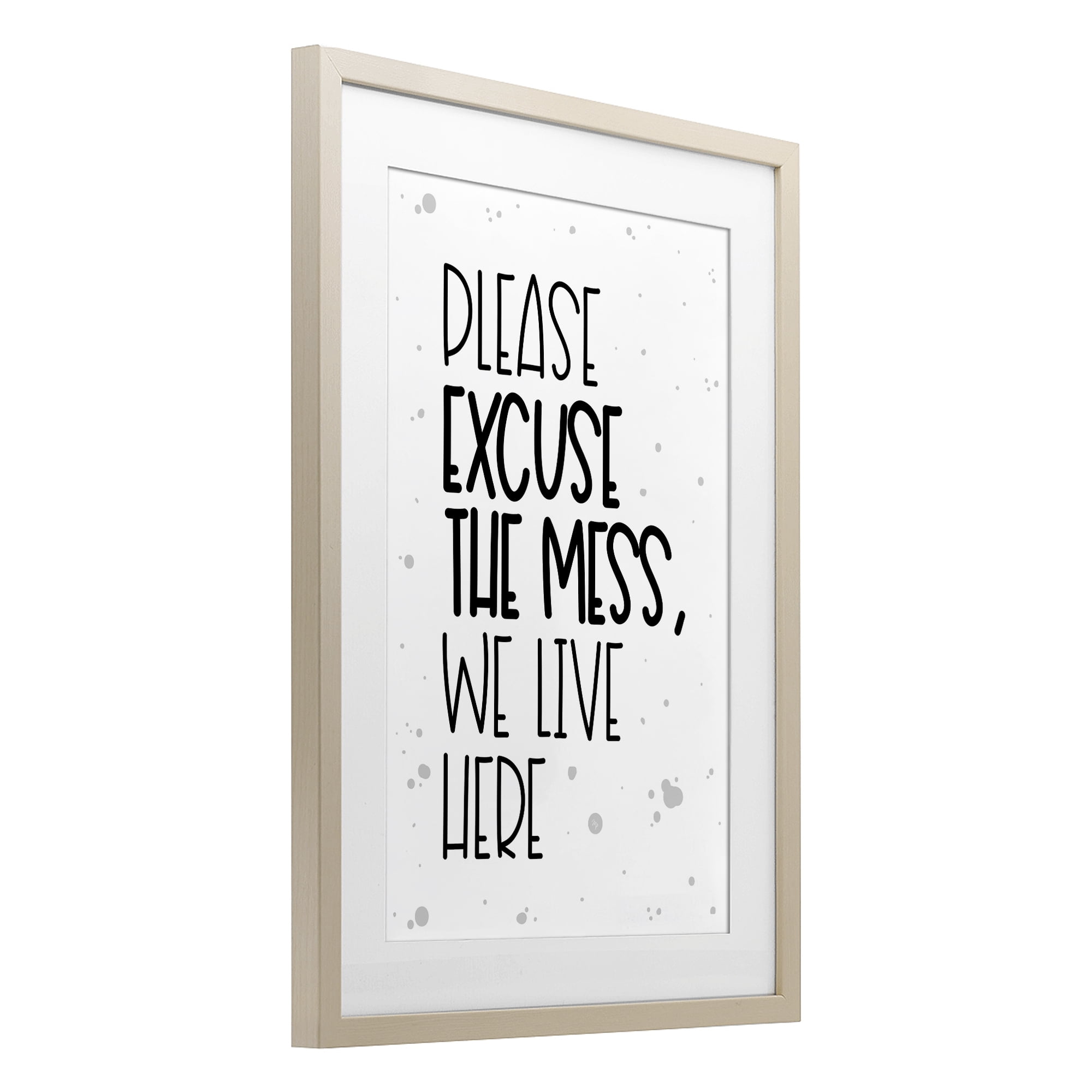 Stupell Industries Excuse the Mess Bold Birch Framed Print Under Glass, design by Martina Pavlova