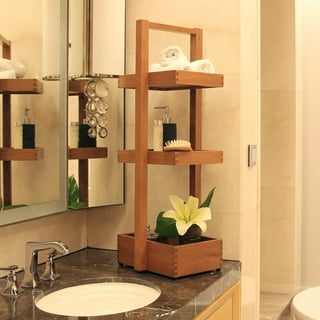 Countertop Spa Wood Bath Vanity Toiletry Caddy Holder Cosi Set Of