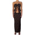 thumbnail image 3 of STARVNC Women Lace Floral Lace Up Off Shoulder Top Maxi Skirt Sets, 3 of 5